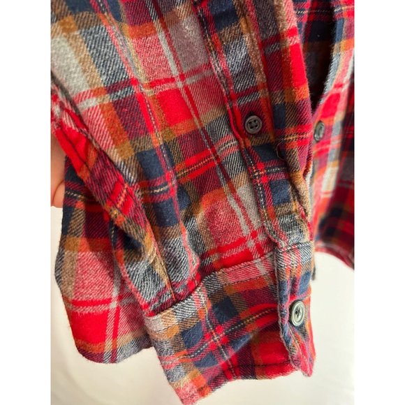 Eddie Bauer Shirt Mens xl Red Plaid Long Sleeve Button Down Flannel - Picture 5 of 5